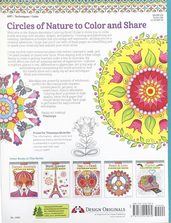 Nature Mandalas Coloring Book Sale