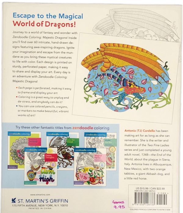 Zendoodle Coloring: Majestic Dragons: Deluxe Edition with Pencils Fashion