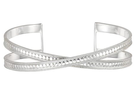 AB Cross Cuff - Silver For Sale