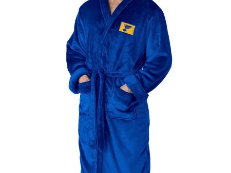 St. Louis Blues NHL Royal Blue Snipe L XL Silk Touch Bathrobe 26x47 Inches Fashion