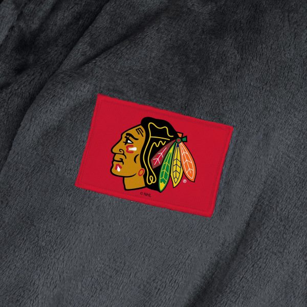 Chicago Blackhawks NHL Black Snipe S M Silk Touch Bathrobe 23X41 Inches Online Sale