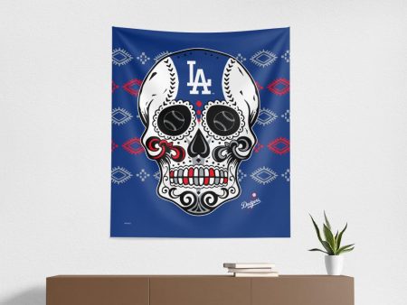 MLB Los Angeles Dodgers Candy Skull Wall Hanging 34x40 Inches For Cheap