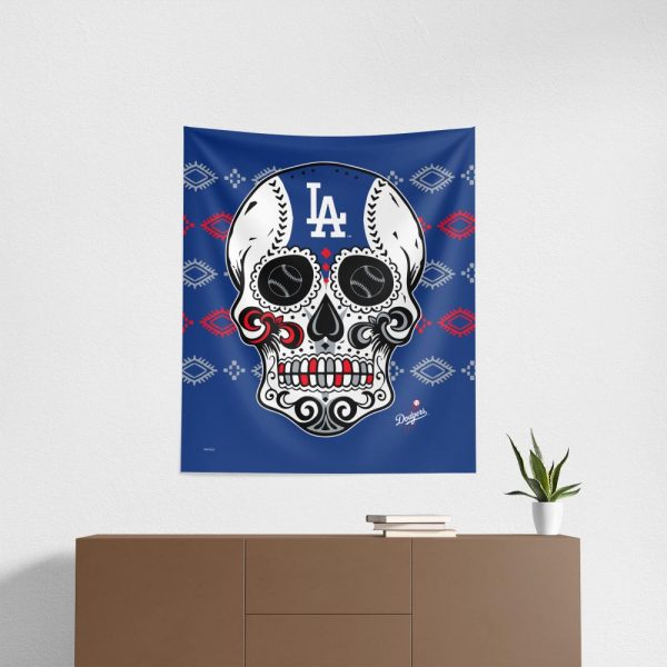 MLB Los Angeles Dodgers Candy Skull Wall Hanging 34x40 Inches For Cheap