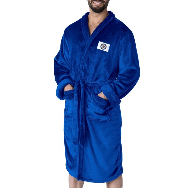 Winnipeg Jets NHL Navy Snipe L XL Silk Touch Bathrobe 26x47 Inches Online now