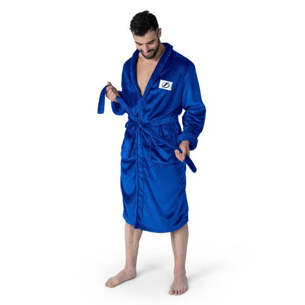 Tampa Bay Lightning NHL Navy Snipe L XL Silk Touch Bathrobe 26x47 Inches Online Sale