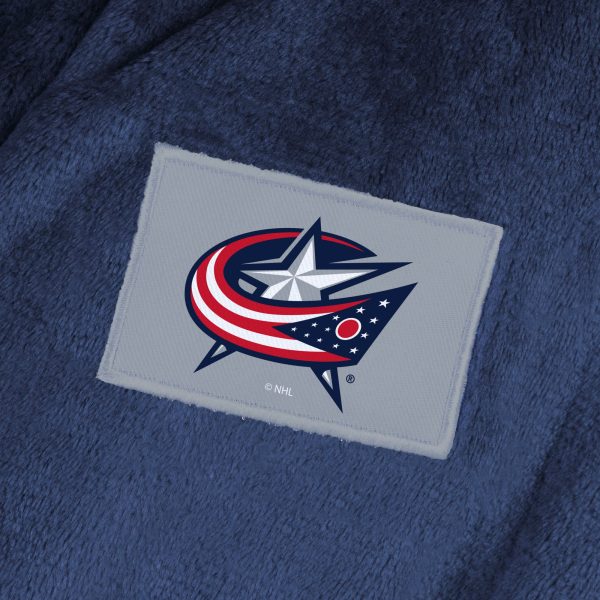 Columbus Blue Jackets NHL Navy Snipe L XL Silk Touch Bathrobe 26x47 Inches Online now