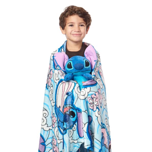 Disney Lilo and Stitch Stitch Hugger Pillow with Silk Touch Throw Blanket 50x60 Inches Cheap