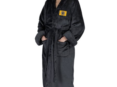 Boston Bruins NHL Black Snipe S M Silk Touch Bathrobe 23X41 Inches Online