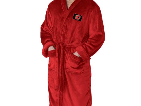 Calgary Flames NHL Red Snipe L XL Silk Touch Bathrobe 26x47 Inches For Discount