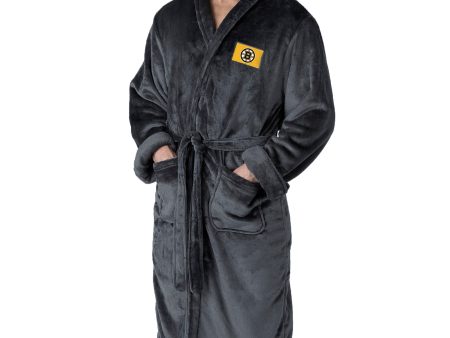 Boston Bruins NHL Black Snipe L XL Silk Touch Bathrobe 26x47 Inches Hot on Sale