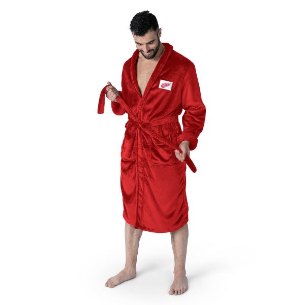 Detroit Red Wings NHL Red Snipe L XL Silk Touch Bathrobe 26x47 Inches Sale