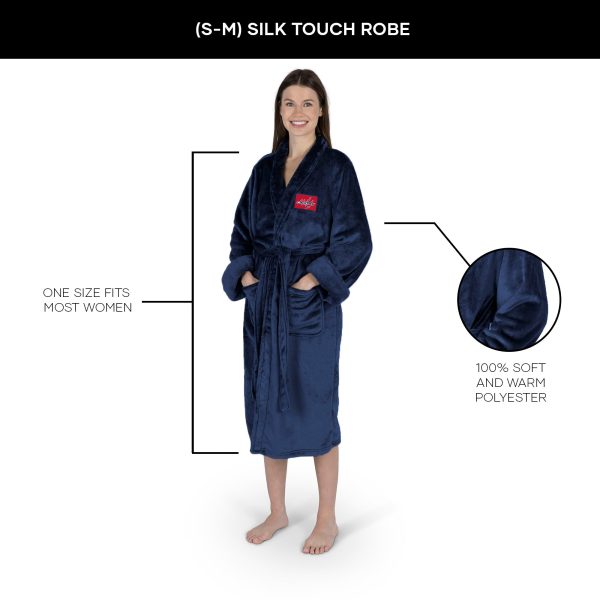 Washington Capitals NHL Navy Snipe S M Silk Touch Bathrobe 23X41 Inches For Sale