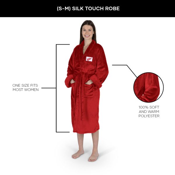 Detroit Red Wings NHL Red Snipe S M Silk Touch Bathrobe 23X41 Inches For Discount