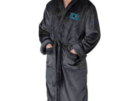 San Jose Sharks NHL Black Snipe L XL Silk Touch Bathrobe 26x47 Inches Online Sale