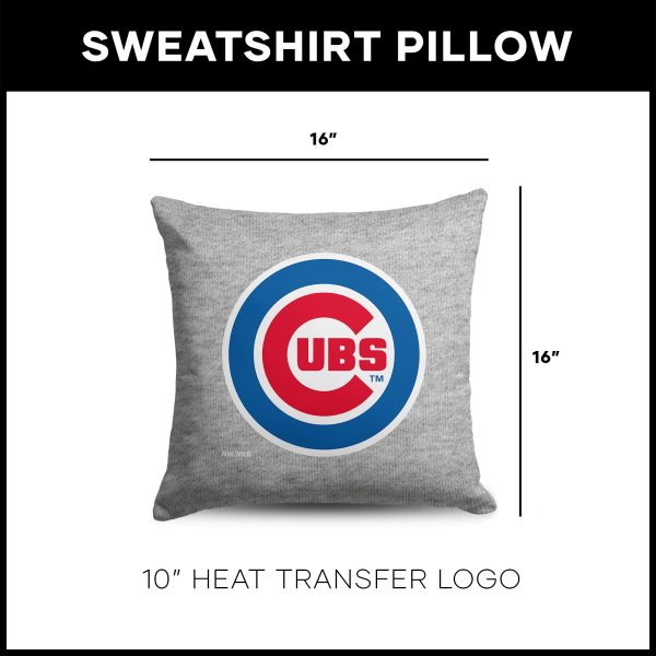 Chicago Cubs MLB Primary Sweatshirt Pillow 16 Inches Discount