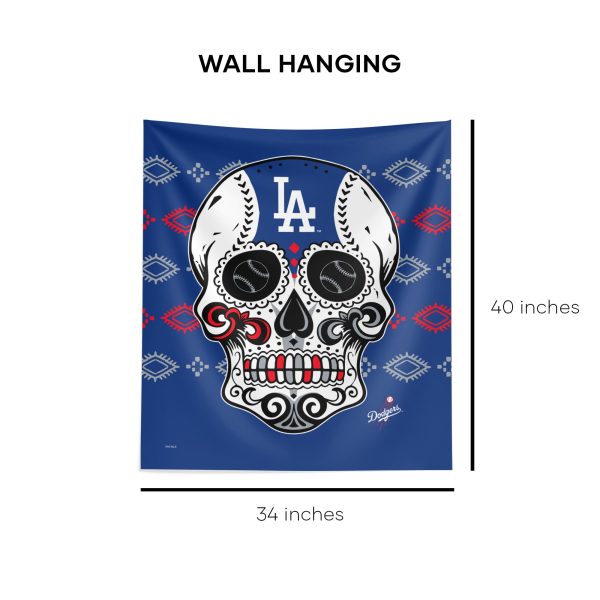 MLB Los Angeles Dodgers Candy Skull Wall Hanging 34x40 Inches For Cheap