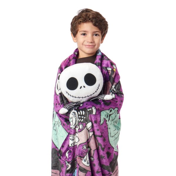 Disney Nightmare Before Christmas Jack Skellington Hugger Pillow with Silk Touch Throw Blanket 50x60 Inches For Cheap