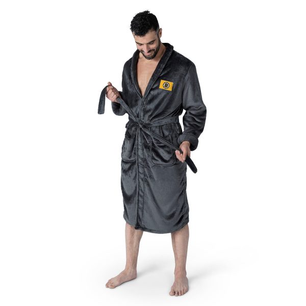 Boston Bruins NHL Black Snipe L XL Silk Touch Bathrobe 26x47 Inches Hot on Sale