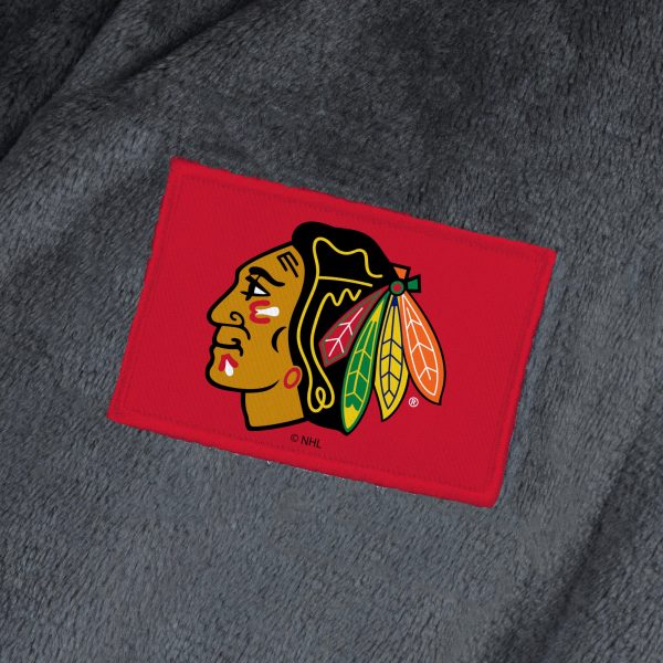 Chicago Blackhawks NHL Black Snipe L XL Silk Touch Bathrobe 26x47 Inches Fashion