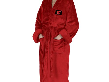 Calgary Flames NHL Red Snipe S M Silk Touch Bathrobe 23X41 Inches Discount