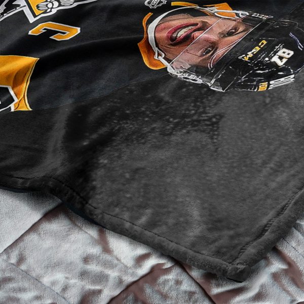 Pittsburgh Penguins Sidney Crosby NHL 600 Goal Milestone Silk Touch Throw Blanket 50×60 Inches Fashion