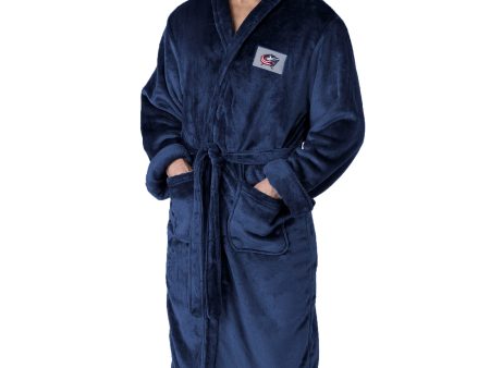 Columbus Blue Jackets NHL Navy Snipe L XL Silk Touch Bathrobe 26x47 Inches Online now