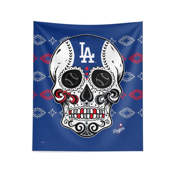 MLB Los Angeles Dodgers Candy Skull Wall Hanging 34x40 Inches For Cheap