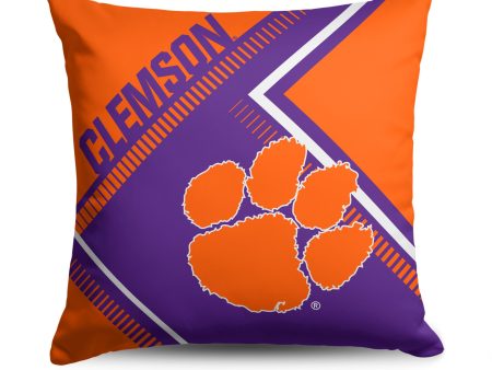 Clemson Tigers NCAA Pulsewave Throw Pillow 18X18 Inches Online Hot Sale