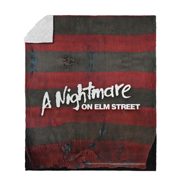 Warner Bros. Nightmare on Elm Street Sweater Silk Touch Sherpa Throw Blanket 50X60 Inches Fashion