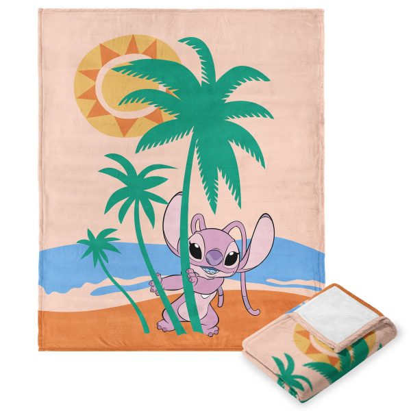 Disney Lilo and Stitch Angel Beach Silk Touch Throw Blanket 50x60 Inches Online Hot Sale