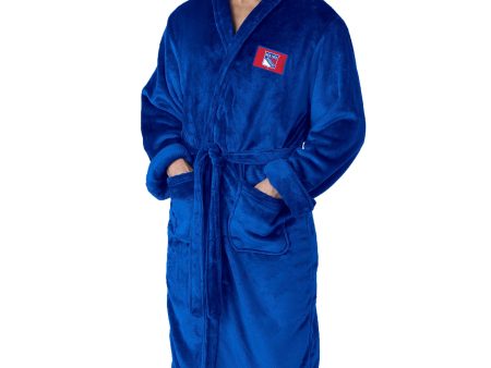 New York Rangers NHL Royal Blue Snipe L XL Silk Touch Bathrobe 26x47 Inches Fashion