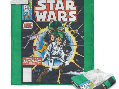 Disney Star Wars Classic Comic Books Luke Silk Touch Sherpa Throw Blanket 50X60 Inches Online now