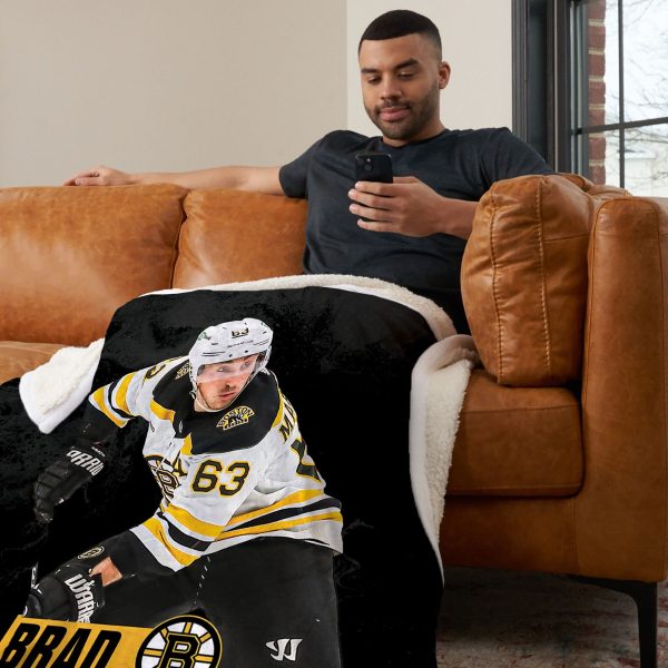 Boston Bruins Brad Marchand NHL Silk Touch Sherpa Throw Blanket 50X60 Inches Online Hot Sale