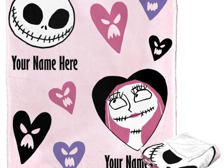 Disney Nightmare Before Christmas Me And You Personalization Silk Touch Throw Blanket 50x60 Inches For Sale