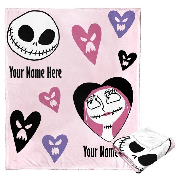 Disney Nightmare Before Christmas Me And You Personalization Silk Touch Throw Blanket 50x60 Inches For Sale