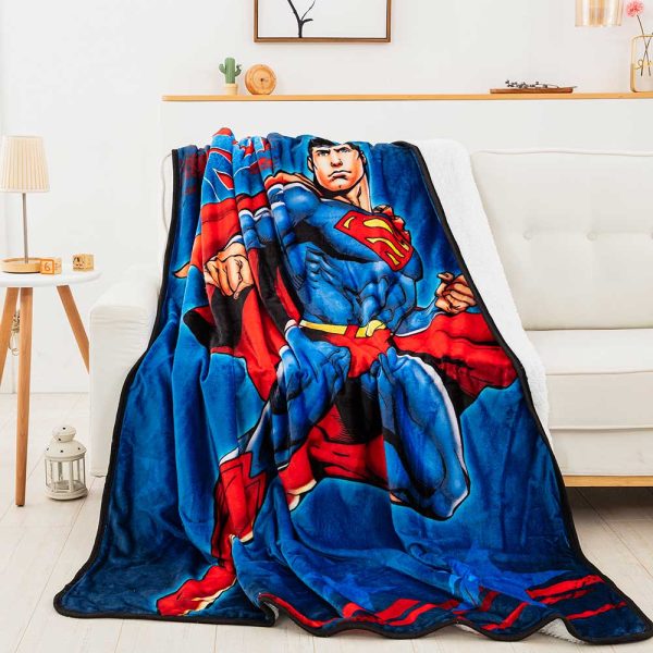 Warner Bros. Superman American Hero Silk Touch Sherpa Blanket 60x80Inches Supply