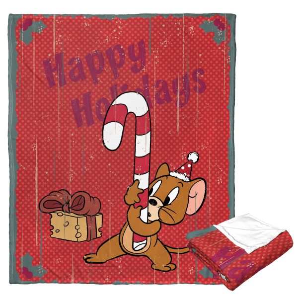 Warner Bros. Tom And Jerry Happy Holidays Silk Touch Throw Blanket 50x60 Inches Hot on Sale