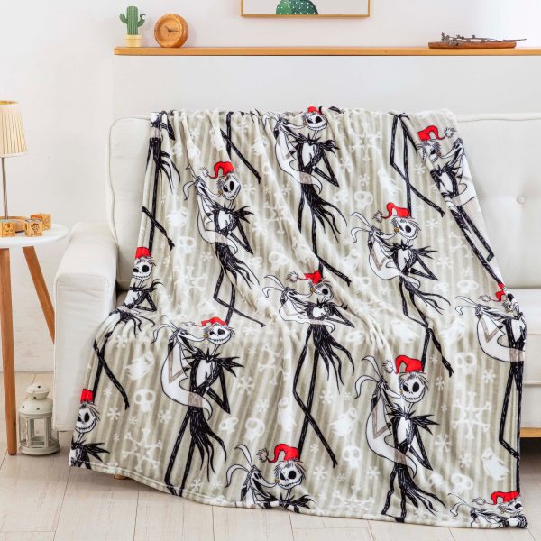 Disney Nightmare Before Christmas Ghostly Holiday Silk Touch Throw Blanket 50x70 Inches Sale