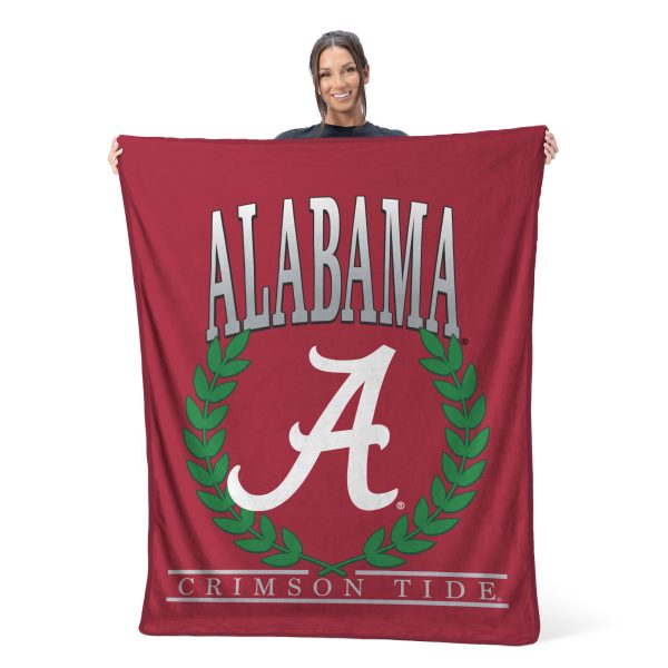 Alabama Crimson Tide NCAA Plateau Silk Touch Throw Blanket 46X60 Inches For Sale