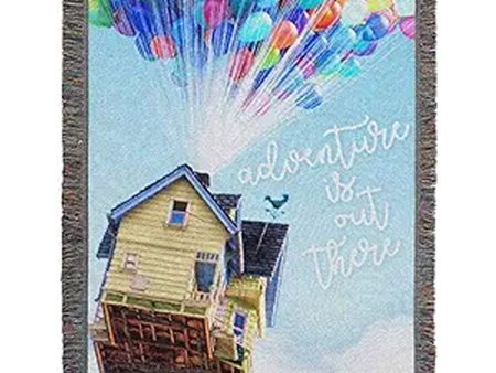 Disney Pixar UP Watercolor Adventure Woven Tapestry Throw Blanket 48x60 Inches Online Hot Sale