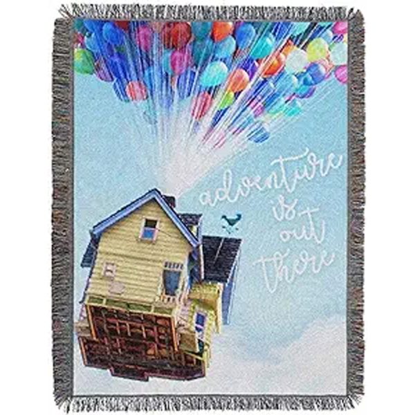 Disney Pixar UP Watercolor Adventure Woven Tapestry Throw Blanket 48x60 Inches Online Hot Sale