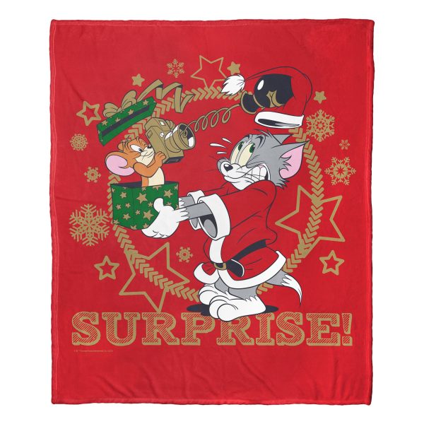 Warner Bros. Tom And Jerry Surprise Silk Touch Throw Blanket 50x60 Inches Sale