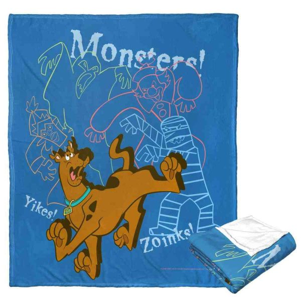 Warner Bros. Scooby-Doo Monsters Oh My Silk Touch Throw Blanket 50x60 Inches For Sale