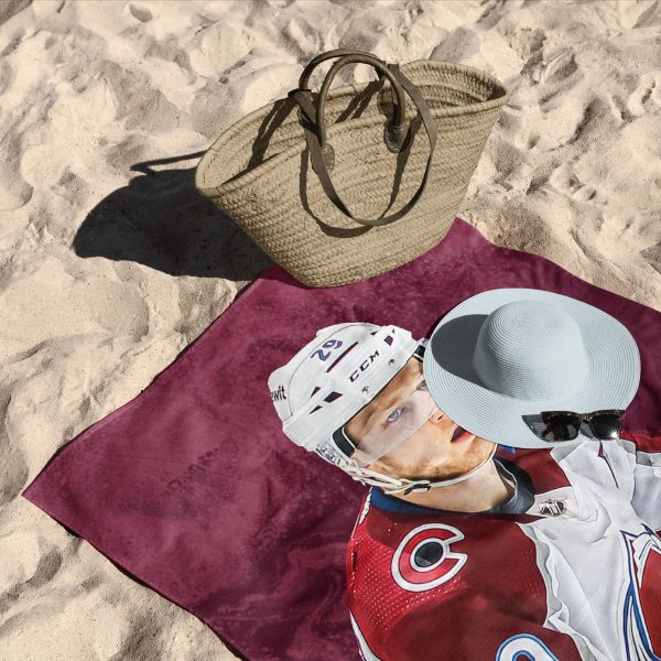 Colorado Avalanche Nathan Mackinnon NHL Beach Towel 30X60 Inches Supply