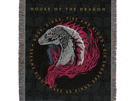 Warner Bros. House of the Dragon Pursuit Of Legacy Woven Tapestry Throw Blanket 48x60 Inches For Sale