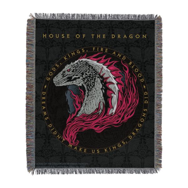 Warner Bros. House of the Dragon Pursuit Of Legacy Woven Tapestry Throw Blanket 48x60 Inches For Sale