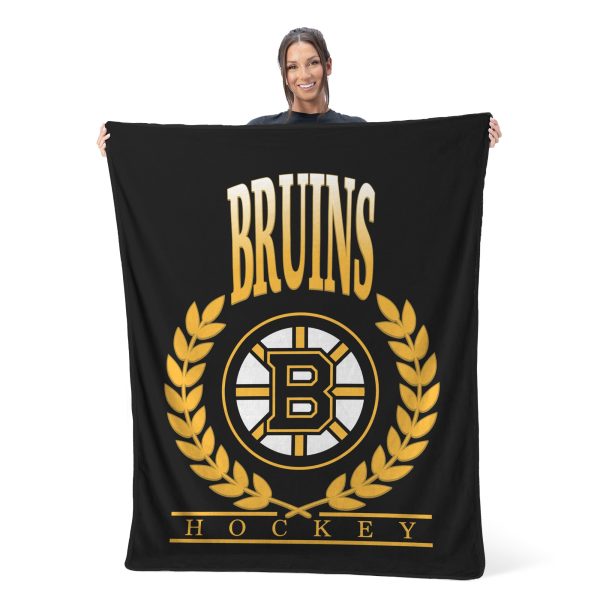 Boston Bruins NHL Plateau Silk Touch Throw Blanket 46X60 Inches For Discount