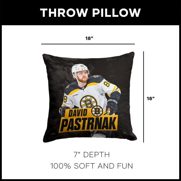 Boston Bruins David Pastrnak NHL Throw Pillow 18X18 Inches on Sale