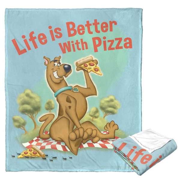 Warner Bros. Scooby-Doo Pizza Is Life Silk Touch Throw Blanket 50x60 Inches For Cheap