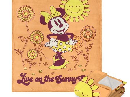 Disney Minnie Mouse Egg Hunt Silk Touch Sherpa Throw Blanket 50x60 Inches For Sale